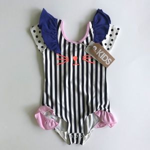NWT Cotton On Toddler Girl Cat Stripe Leotard